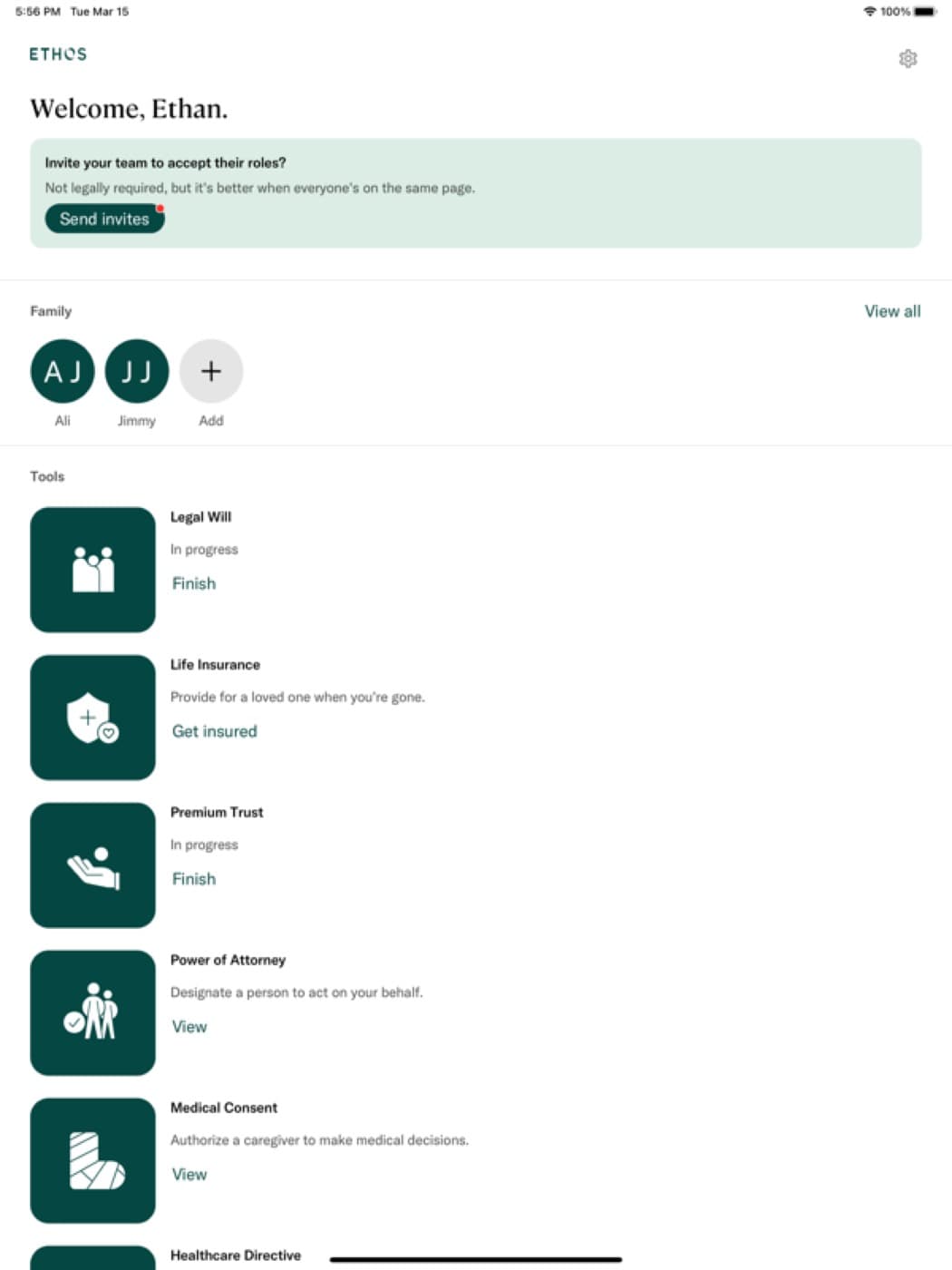 Ethos, UX100 leader in Insurance