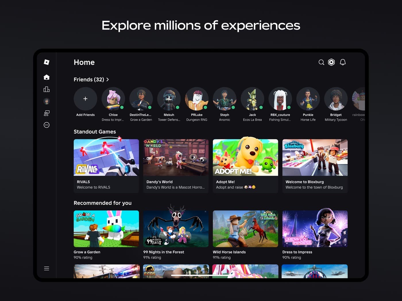 Roblox, UX100 leader in Gaming & Interactive Entertainment